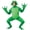 Green, variant on Honganda Halloween Frog Costume, Open Face Jumpsuit with Webbed Hands Boot Covers (Green)