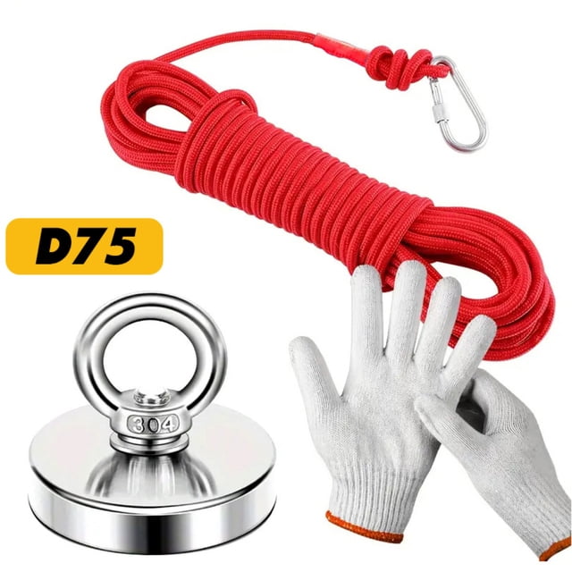 Piaoyu High Suction Magnet with Hanging Ring and Rope - Perfect for River, Deep Sea and Lake Rescue Fishing Set