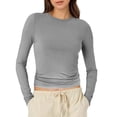 thumbnail image 1 of T-Shirts pour Femmes 2025, T-Shirts Femmes, Hauts Moulants pour Femmes Longs Hauts pour Femmes T-Shirts Manches Col Rond Court Randonnée Chandail à Manches Longues Haut T-Shirt Tee-Shirt Basique Col Roulé T-Shirt Uni Serré Ajusté, 1 of 6