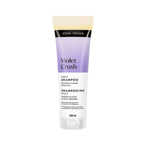 John Frieda Violet Crush Shampooing violet pour la réparation en laiton des cheveux blonds naturels et colorés
