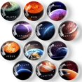 thumbnail image 1 of Glass Fridge Magnets, 12Pcs Planet Crystal Refrigerator Glass Magnets Strong Decorative Magnets for Locker Kitchen Office Whiteboards Photos Party Creative Decorative Magnets for Gift, 1 of 7