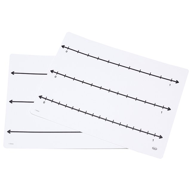 Tapis de Ligne à Inscrire/à Essuyer avec Chiffres Fractionnaires, 9 Pouces L X 12 Pouces L, Lot de 10
