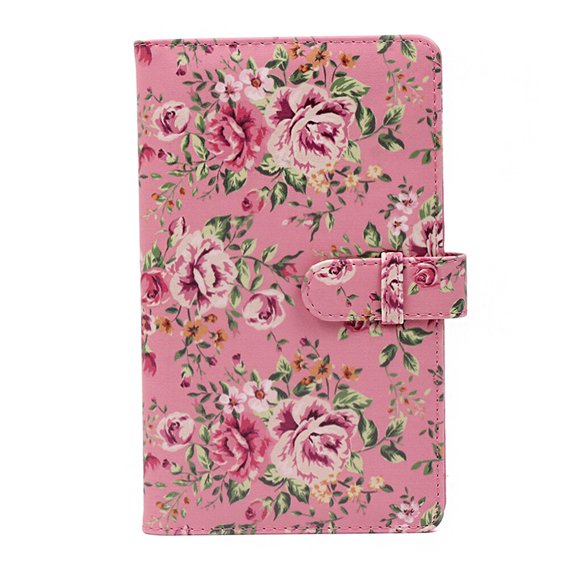 Étui Album Photo Instantané en Cuir PU de 3 Pouces à 96 Pochettes, Organisateur de Photos à 96 Pochettes pour Collection de Cartes, Étui pour Mini 8/9/7s/25/70/90, Rose et Rose