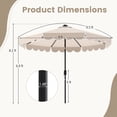 thumbnail image 3 of Gymax 9.3 FT Solar Patio Umbrella w/ 32 LED Lights & Vented Top & Ruffles Beige, 3 of 10