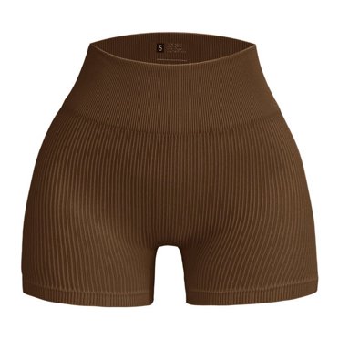 Meichang Shorts de Yoga Côtelés pour Femmes Taille Très Extensible Shorts Cyclistes Leggings Entraînement Athlétiques Shorts de Course Coupe Ajustée Shorts de Volleyball