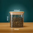thumbnail image 2 of Square Kitchen Clear Glass Jars Large Durable Storage Jar for Candy Cookie Snacks, 2 of 2