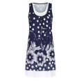 thumbnail image 4 of HKEJIAOI Liquidation des Ventes Robe Fleurie pour Femmes Robe d'Anniversaire pour Femme Col Rond Imprimé Ample Décontractée Mode Faux Deux-Pièces Sans Manches Robe Noire, 4 of 7