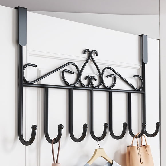 TopLLC No Punch Back Door Coat Hooks Thick Mounted Shelves No Nails Behind The Door Hooks To Hang Clothes Thickened And Thicker Hangers Hooks behind the door