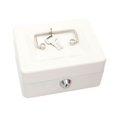 thumbnail image 1 of DOLITY Metal Cash Box with Lock Case Container with Keys for Kids Girls Boys Prizes White, 1 of 9