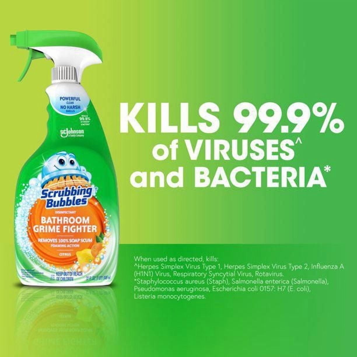 Facing Name Scrubbing Bubbles Désinfectant Chasseur de saleté de salle de bain, parfum Agrumes, 3,8 L