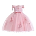 thumbnail image 2 of EGNMCR Robes de Soirée pour Femmes, Robes Formelles pour Femmes, Robes de Cocktail pour Femmes Robe Fille Robe Tout-Petit Filles Tulle Tulle Nœud Volants Robe de Fête d'Anniversaire Longues Robes Robe Fille, 2 of 9