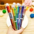 thumbnail image 1 of 4pcs Plastic Transparent Ballpoint Pen, With Vibrant Color Ink, Student Stationery Ballpoint Pen, Back To School Supplies - Add Color To Your Writing!, 1 of 5