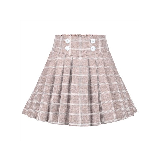 Jupe Fille Beige à Carreaux Plissée École Tennis Mini Décontractée 6 Ans