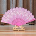 thumbnail image 2 of VogueV Chinese Gold-Foiled Folding Fan - Traditional Handheld Wedding Accessory Pink, 2 of 2