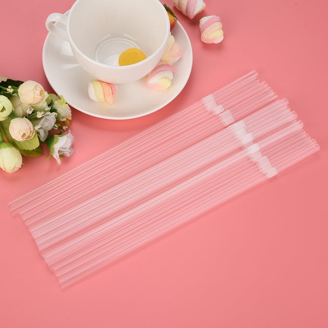 RXIRUCGD 100Pcs 210mm Clear Long Flexible Drinking Straws Wedding Party