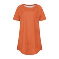 thumbnail image 3 of XMMSWDLA T-Shirts à Manches Courtes pour Femmes à Col Rond Amples Décontractés Tee T-Shirt Orange Hauts pour Femmes à Manches Courtes, 3 of 3