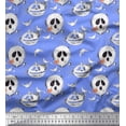 thumbnail image 1 of Soimoi Moss Tissu Georgette Toile d'Araignée, Imprimés de Tissu d'Halloween Bat & Ghost au Mètre 42 Pouces de Large, 1 of 3