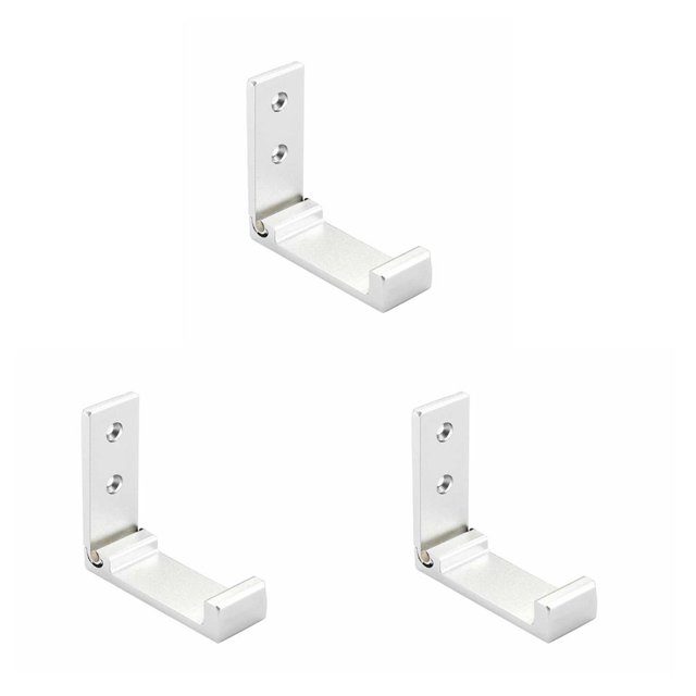 QualitChoice Folding Hanging Hooks Punch Free Towel Rack Invisible Foldable Single Clasp Clothes Hanger Strong Bearing Bathroom Bedroom silver 3Set