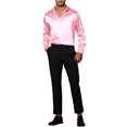 thumbnail image 2 of INSPIRE CHIC Men's Dress Satin V Neck Long Sleeves Button Down Party Shirts, 2 of 5
