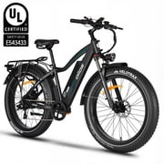 Oiios Quanta Electric Bike Fat Tire Ebike for Adults - 750W 45km/h - UL Certified 48V 15.6Ah Long Range - Black - Hydraulic Brakes, Color Display