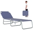 thumbnail image 1 of Outsunny Chaise Longue Pliante d'Extérieur, Bleu Marine, 1 of 10