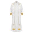 thumbnail image 1 of iiniim Homme Moine Médiéval Renaissance Prêtre Longue Robe Église Culte Halloween Fête Cosplay Costume Blanc P, 1 of 4
