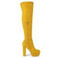 thumbnail image 3 of Unique Bargains Bottes Cuissardes à Plateforme à Talon Bloc pour Femmes, 3 of 7