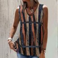 thumbnail image 2 of Birdeem Mode Femme Été Sans Manches Col en V Chandail Imprimé Blouse Décontractée, 2 of 5