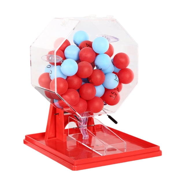Milaget Lotto Ball Machine Adults Game Night Holiday Friend Toy Bingo Machine Player Red Blue Balls
