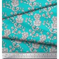 thumbnail image 3 of Soimoi Rayon Fabric Leaves & Floral Block Print Fabric by The Yard 56 Inch Wide, 3 of 3