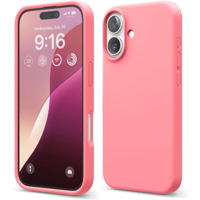 KOMI Compatible with iPhone 16 Pro Max Case, Premium Liquid Silicone Case, Full Body Protective Cover, Shockproof, Slim Phone Case, Anti-Scratch Soft Microfiber Lining, 6.9 inch Pink