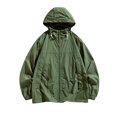 thumbnail image 2 of RXIRUCGD Ensemble de Protection Solaire pour Homme Veste Décontractée à Manches Longues avec Capuchon, Vert Armée, Taille : M, 2 of 6