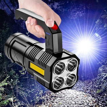 EGNMCR Camping & Hiking Rechargeable LED Strong Light Flashlights Super Bright Flashlight With 4 Modes Large Searchlight For Fishing Hiking And Camping Plastics Search Light