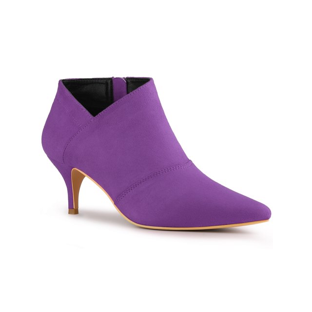 Unique Bargains Bottines à Talon Kitten à Bout Pointu pour Femmes