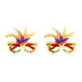 thumbnail image 3 of VONKY DIY Plume Eyeglasses Frame Carnival Theme Parties Decorative Eyewear Yellow purple 2Set, 3 of 6