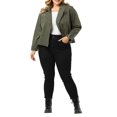 thumbnail image 2 of Unique Bargains Veste de Moto en Denim Inclinée à Fermeture Éclair pour Juniors Grande Taille, 2 of 6