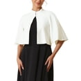thumbnail image 1 of INSPIRE CHIC Boléro Formel pour Femme Col Rond Fendu Manches Courtes Soirée Cocktail Cape Blazer TG Blanc, 1 of 5
