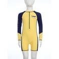 thumbnail image 3 of Haitryli Kids Rash Guard Swimsuit Boys Front Zip Swimwear Long Sleeve Bathing Suit UV Protection Yellow XL, 3 of 7