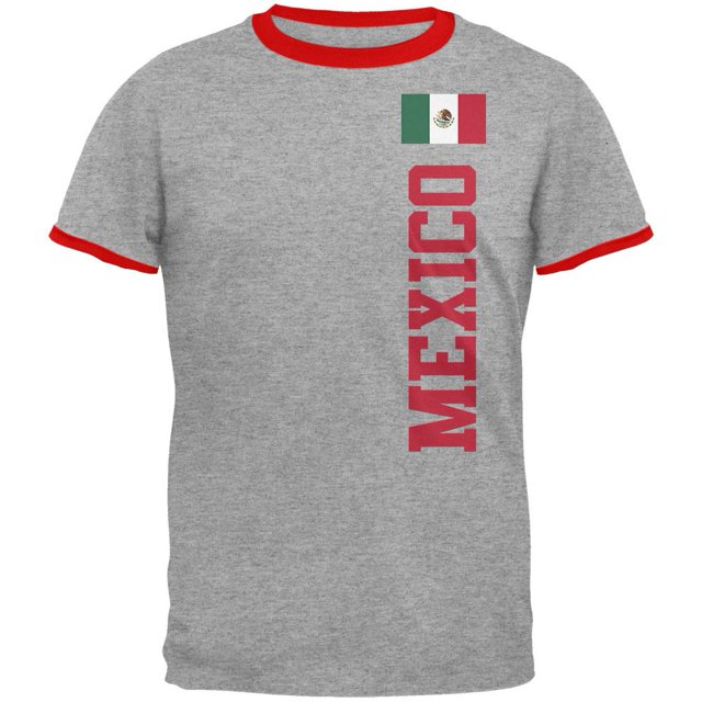 World Cup Mexico T-Shirt à Col Contrastant pour Hommes