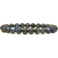 thumbnail image 1 of Bracelet Extensible Unisexe en Perles Rondes de 8 mm en Pierre Précieuse Labradorite Naturelle de Qualité A 7 Pouces, 1 of 5