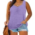 thumbnail image 2 of Birdeem Camisole pour Femmes Mode pour Femmes Couleur Unie Sans Manches à Col en V Camisole, 2 of 12