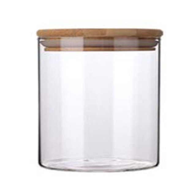 AMERTEER Bouteille de Rangement de Cuisine Transparente Claire à Haut Cylindre en Verre Scellé avec Couvercle Contenant d'Organisation