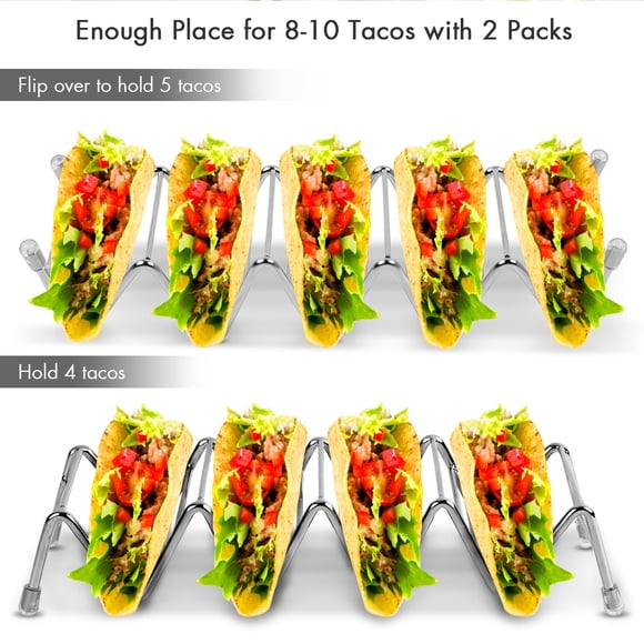 Hilitand Rustproof 2 Packs Taco Holders, Taco Holder, Easy To Clean Taco Kit, For Dishwasher