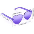 thumbnail image 2 of ORUYROP Heart Shape Sunglasses Rimless Transparent Heart Glasses Colorful Party Favors, 2 of 7