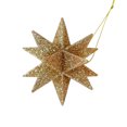 thumbnail image 4 of Holiday Time 4PK Glitter Gold Starburst Ornament, 4 of 4