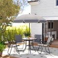 thumbnail image 2 of Outsunny Patio Dining Set with Umbrella, Folding Outdoor Patio Set, Grey, 2 of 10