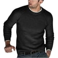 thumbnail image 3 of UVEASISHA Chandail en Tricot Côtelé Uni pour Homme Automne Hiver Décontracté Coupe Régulière Chandail à Enfiler Hauts Tricotés Col Rond Manches Raglan Chandails Confortables pour Hommes 2025 Ventes du Jour Aujourd'hui Noir TG, 3 of 7