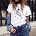 thumbnail image 2 of 2025 T-Shirt à Imprimé pour Femmes Manches Longues Chemises Grandes Décontractées Col Rond Manches Courtes Chemises à Manches Longues pour Femmes T-Shirt Blouse, 2 of 8