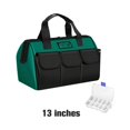 thumbnail image 3 of QualitChoice Tool Bag Woodworking Electrician Bags Storage Box Adjustable Waterproof Large Capacity Maintenance Hardware Tools Kit Black Green/13 inch 1 Pc, 3 of 6
