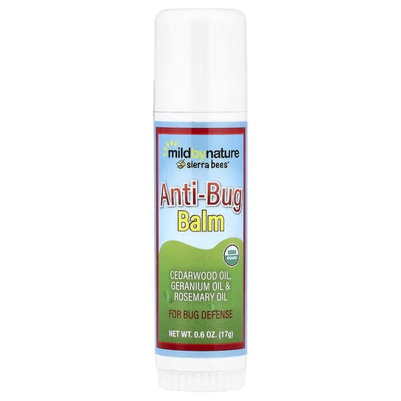 Mild By Nature, Anti-Bug Balm Stick, Cedarwood, Geranium & Rosemary Oil, 0.6 oz (17 g)